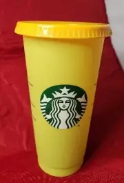 Starbucks Reusable Color Changing Cold Cups 24 oz Yellow To Pink
