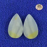 EA19625# 1 Pair Natural genuine Gemstone matched Grey Agate earrings Cab