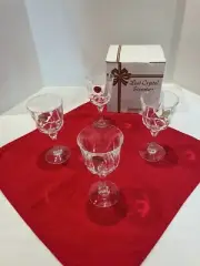 Cristal d'Arques France 24% Lead Crystal Wine Goblets Glasses 6” Set of 4 new