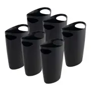 Superio Slim Bathroom Trash Can 2 Gallon Plastic, 6 Black