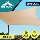Instahut Waterproof Shade Sail Cloth Shadecloth Rectangle Sand Sun Canopy 4x6m