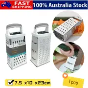 4 Sided Food Grater Stainless Steel Cheese Carrot Shredder Kitchen 7.5X10X23CM