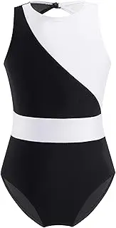 [Riismen] Kids Girls Color Block Gymnastics Leotard One Piece Ballet Dance Unitard Athletic Practice Outfits