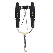 Saxophone Shoulder Strap,Double Shoulder Leather Saxophone Harness Strap with