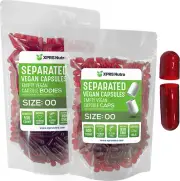 Capsules Express Size 00 Separated Clear Red Empty Vegan Capsules Veggie Caps