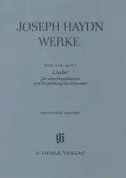 Haydn Songs for One Voice with Piano Series XXIX Vol 1 Sheet Music Henle Book