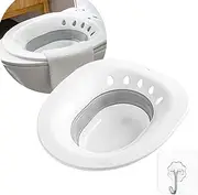Foldable Portable Sitz Bath with Hook – Large Capacity Wash Basin for Postpartum Recovery, Hemorrhoid Relief & Elderly Care, Fits Standard Toilets & Commodes