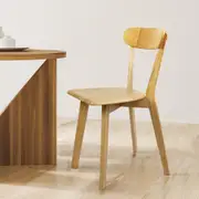 1 Set of 2 Levede Rubberwood Dining Chairs Natural