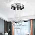 FRIXCHUR Modern Crystal Chandelier Lighting Swirl Crystal Raindrop LED Ceilin...