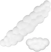 TEKXDD Keyboard mat Set - White Cloud - Keyboard Wrist Rest, Keyboard matCute Keyboard Rest for Wrist Support and Arm Rest, Desk Cloud Wrist Pad for PC/Gaming/Hand Cushion/Computer-White