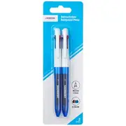 J.Burrows 4 Colour Ballpoint Pen 2 Pack