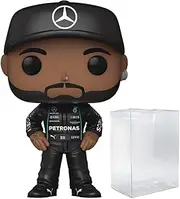 POP Racing: Formula One - Lewis Hamilton (AMG Petronas) Funko Vinyl Figure (Bundled with Compatible Box Protector Case), Multicolor, 3.75 inches