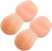 Healeved 2pcs Dust Brush Blush Brush Makeup Blush Brush Short Makeup Brushes Dust Powder Cleaner Mini Powder Brush Makeup Powder Remover Mini Manicure Brush Pink Artificial Fiber
