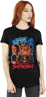 [Absolute Cult] The Chilling Adventures Of Sabrina Women's Sabrina Homage Boyfriend Fit T-Shirt Black Large