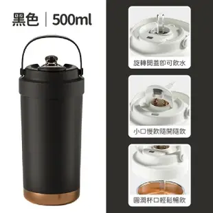 【Mojito】陶瓷保溫杯 咖啡杯 500ml(陶瓷咖啡杯 吸管保溫杯 隨行杯)