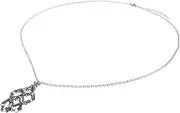 [OATIPHO] Stunning Crystal Pendant Necklace Holder Stainless Steel Cage Net Chain for Elegant Jewelry Display