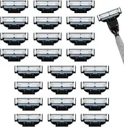 BAISHUWU Razor Blade Refills, Mach 3 Compatible, 24 Pack for Men, Blue, Men's Department, Target Audience: Men, Male
