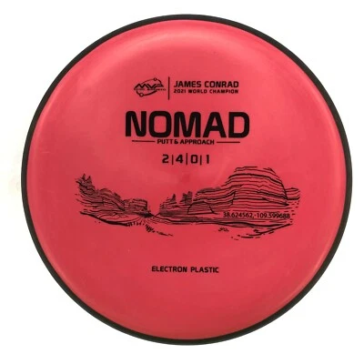 DISC GOLF MVP JAMES CONRAD WORLD CHAMPION ELECTRON NOMAD PUTTER 173g RED