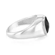 Sterling Silver Square Black Zirconia Ring, X