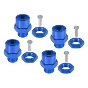 Wheel Hex Hub Adapter 12mm to17 mm for 1/10 RC Car Upgrade 1/8 Tires (Dark Blue)
