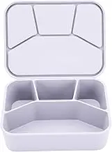 Zoe Sage Silicone Bento Lunch Box 4 Compartment - Silicone Lunch Container with 4 Individually Sealed Compartments, Food Storage, Snack Bento Box, Microwave, Freezer, and Dishwasher Safe - Periwinkle