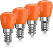 Lamptobe E14 Led Bulb Orange,2W E14 Small Edison Screw Night Light Bulbs,220V SES E14 Orange Light Bulb for Halloween/Christmas/Salt Lamp,Non-Dimmable,Pack of 4