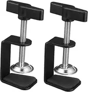 LIFKOME 2Pcs Desk C Clamps with Positioning Screw Durable Base for Secure Mounting Desktops for Home and Stage Use