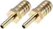 X AUTOHAUX 2 Pcs 16mm -6mm Straight Shaped Barb Brass Hose Fitting Connector