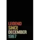 Legend Since December 1967: Birthday Gift For Who Born in December 1967 - Blank Lined Notebook And Journal - 6x9 Inch 120 Pages White Paper