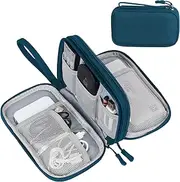 FYY Electronic Organizer, Travel Cable Organizer Bag Pouch Electronic Accessories Carry Case Portable Waterproof Double Layers Storage Bag for Cable, Cord,Charger,Phone,Earphone,Medium Size,Deep Green