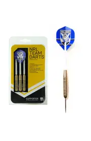 NRL Brass Darts 3 X Darts Flights & Shafts In Case