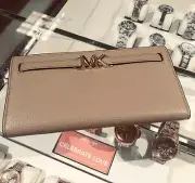 Michael Kors Reed Large Leather Snap MK Wallet Credit Card ID Holder - Camel