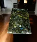 Labradorite Stone Coffee Table Top, Center Gemstone Table Top, Modern Furniture