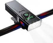 RINGSUN Bike Light Front, 5200mAh USB C Rechargeable Bike Headlight, 6 LED Super Bright, 35 hrs Runtime, IPX6 Waterproof, Bicycle Light Sidemarker for Night Riding