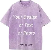 [BaronHong] Custom Oversized T Shirt Add your own photo and text design to a washed vintage t-shirt for men and women.