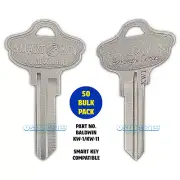 50 QTY Baldwin Uncut Key Blank with KW1 / KW11 Keyway SMART KEY Compatible