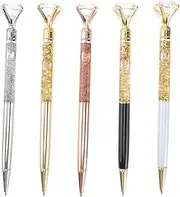 VILLFUL Elegant Ballpoint Roller Ball Pens Pack Metal Construction Diamond Accents Silver