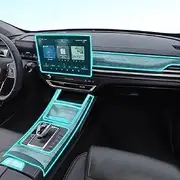 Car Interior Film Dashboard Piano Board Shift Center Console Anti-Scratch Transparent TPU Protection Film,for BYD Qin Pro EV500 2018-2023 (Style for LHD)