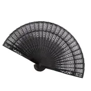 Black Vintage Hollow Folding Hand Held Fan Wedding Favours Party Decoration Gift