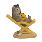 Aussie Figurine Wombat on Deck Chair 14cm
