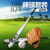 在飛比找蝦皮購物優惠-台灣出貨 青少年兒童棒球套裝壘球實木鋁合金棒球棒棒球棍 手套
