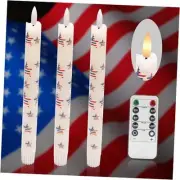 Patriotic Candles Flameless Taper Candles with Remote & Timer, Battery