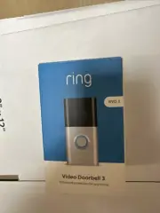Ring Video Doorbell 3 Satin Nickel Motion Security Camera Wireless Rechargeable