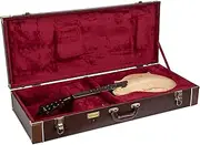 Crossrock Hard-Shell Wooden Case fits F-style Mandola-Stainless Steel Latches, Sponge Lining, Metal Feet, Storage Space -Vintage Brown (CRW620MLBR-R)