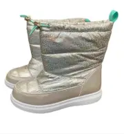 Magellan Girls Winter Snow Moon Boots Silver Ski New pull on metallic Toddler 12