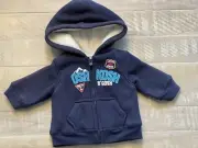 Oshkosh Baby Boys Navy Blue Jacket Size 3 Months Sherpa Lined Coat NEW W/TAGS