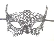 BLACK PETITE MACRAME VENETIAN MARDI GRAS MASK MASQUERADE Lot of 20