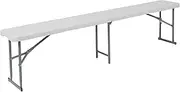 Flash Furniture 10.25''W x 71''L Bi-Fold Granite White Plastic Bench with Carrying Handle