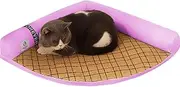 Pet Dog Bed for Small Medium Large Dogs and Cats Triangle Corner Lounger with Removable Cover and Breathable Summer Mat Cushion Pet Corner Couch Bed Pillow Washable (Pink, Large)