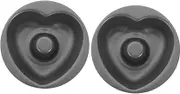 CONGARTENO 2pcs Heart-Shaped Donut Mold Non-Stick Shapes Donut Pan Baking Heart Donut Mold Doughnut Mold Baking Mold for Kitchen Donuts Donut Molds Round Home Cake Pan Carbon Steel Black